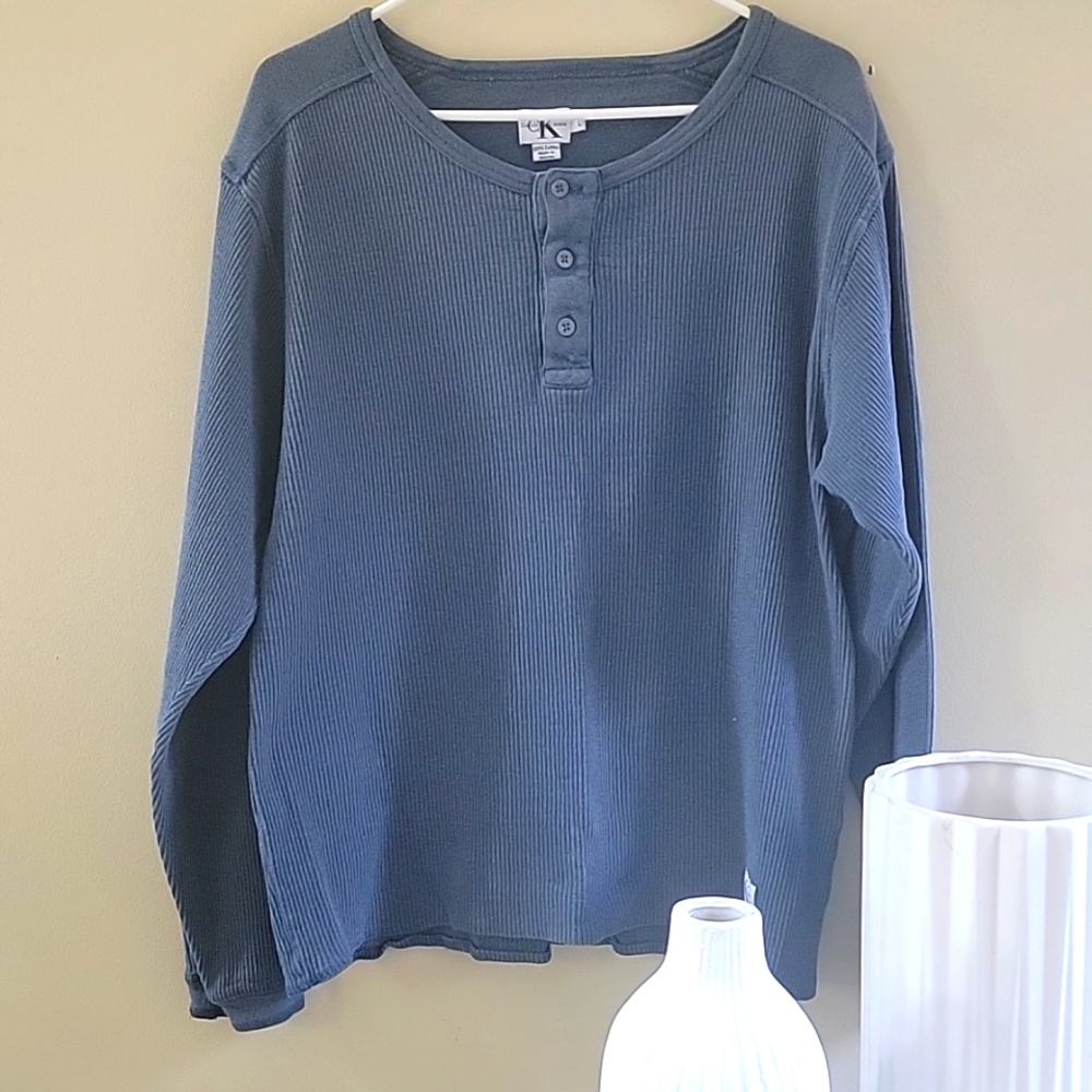Men or women's Size large Calvin Klein Jeans denim blue thermal.